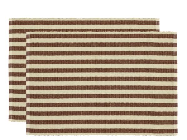 Södahl -  Statement Stripe Dækkeserviet 33 x 48 cm 2 stk. Coffee brown