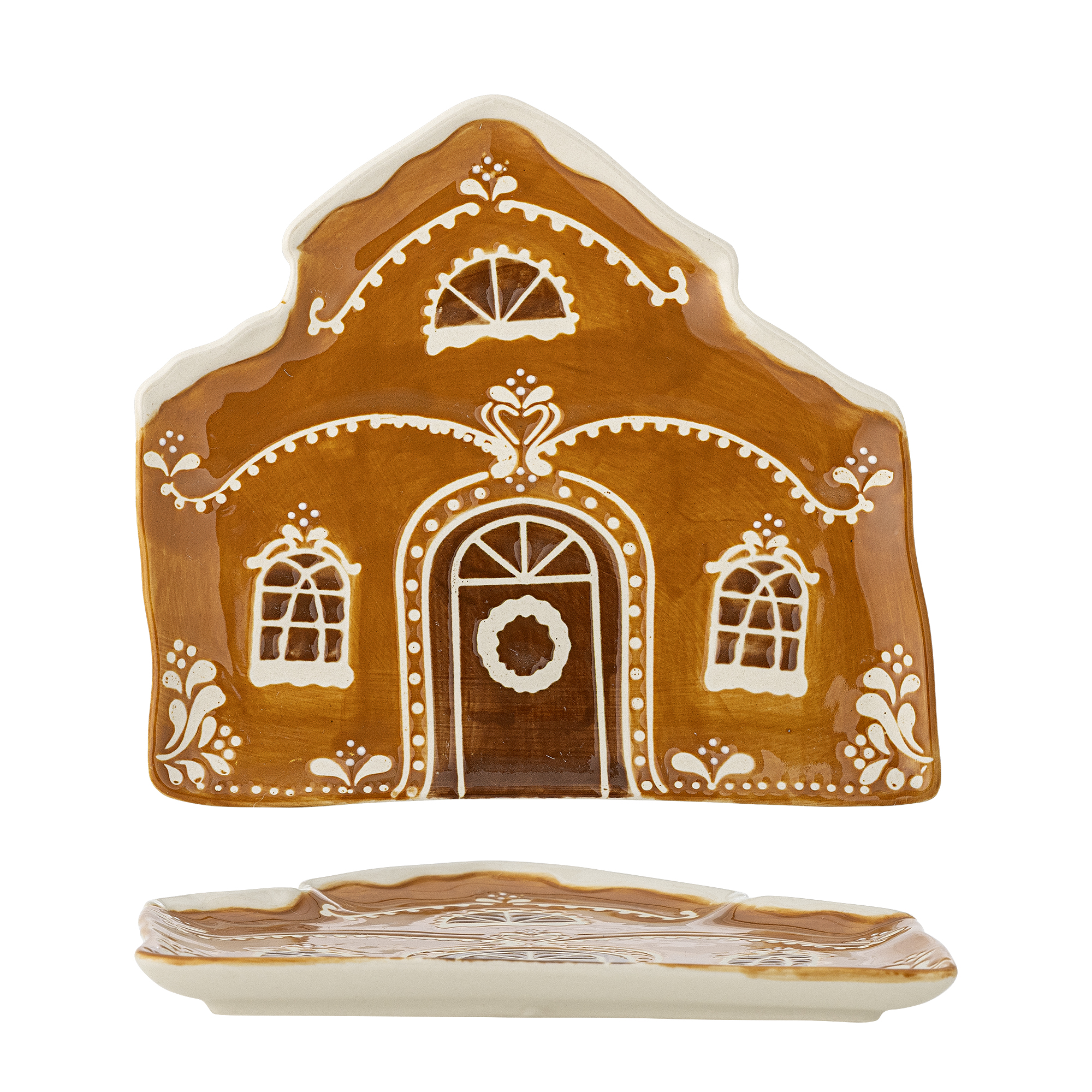 Bloomingville - Gina Serveringsfad, Brun, Stentøj, L18xH1xW15 cm