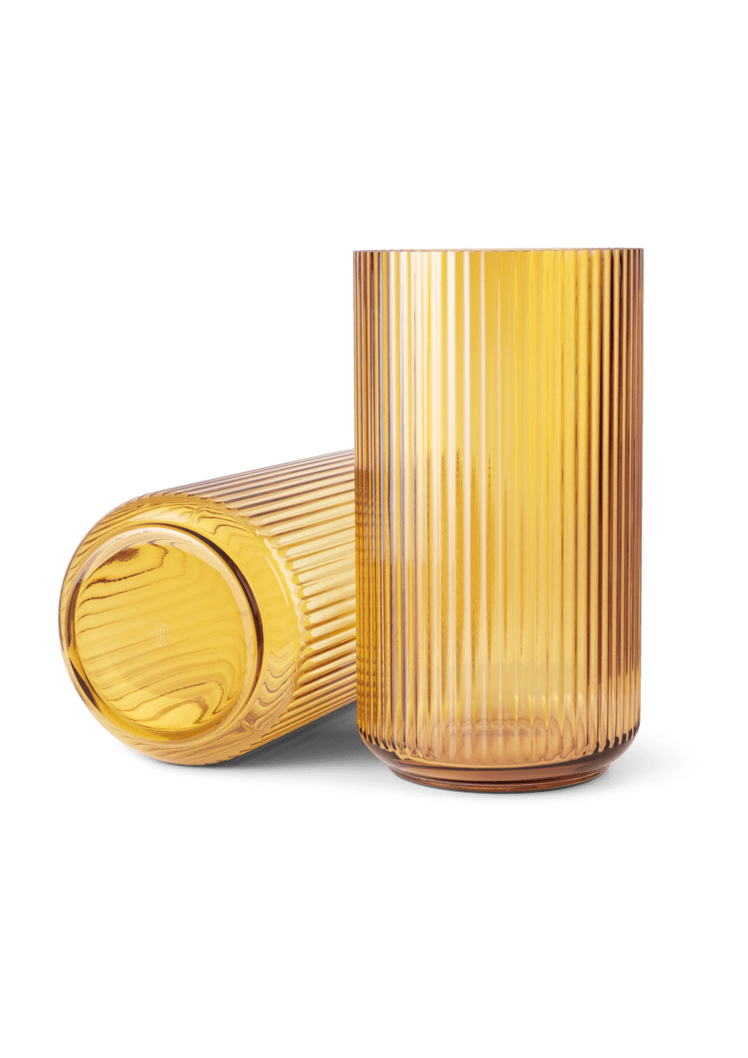 Lyngby Porcelæn - Lyngby Vase H38 cm amber mundblæst glas