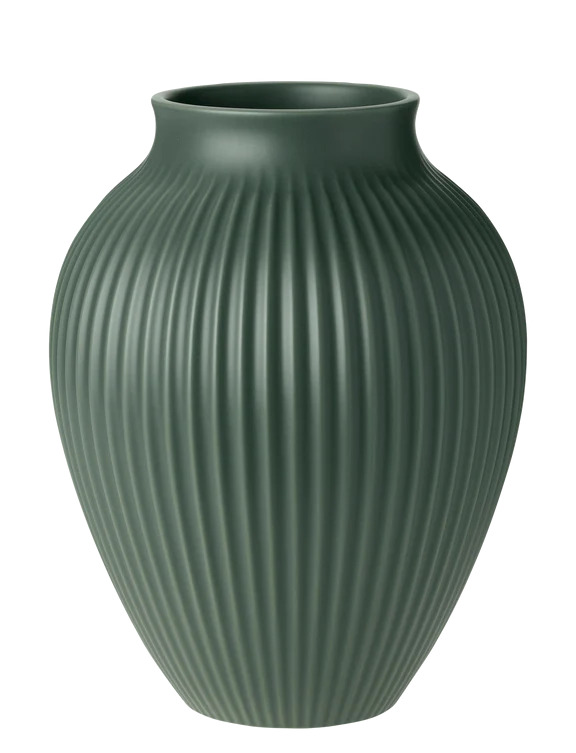 Knabstrup -  vase H 27 cm ripple mat celadon grøn