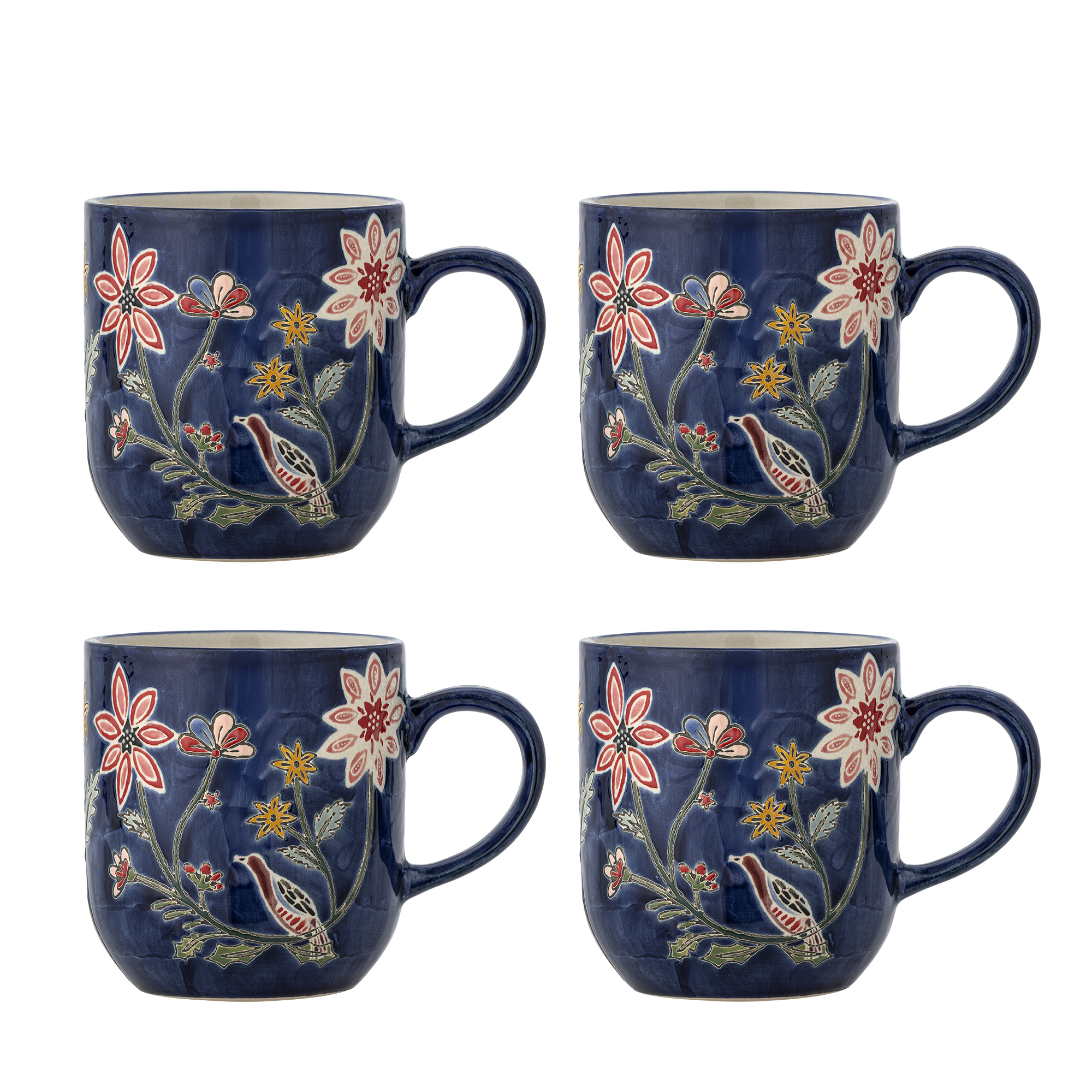 Bloomingville - Meredith Krus, Multifarvet, Stentøj, D9,5xH10,5 cm, Set of 4