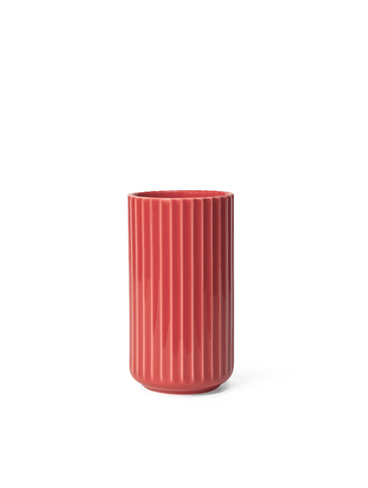 Lyngbyvase H15,5 rød porcelæn