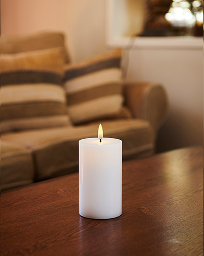 Sirius - Sille Bloklys Ø7,5xH12,5 cm, Hvid billede