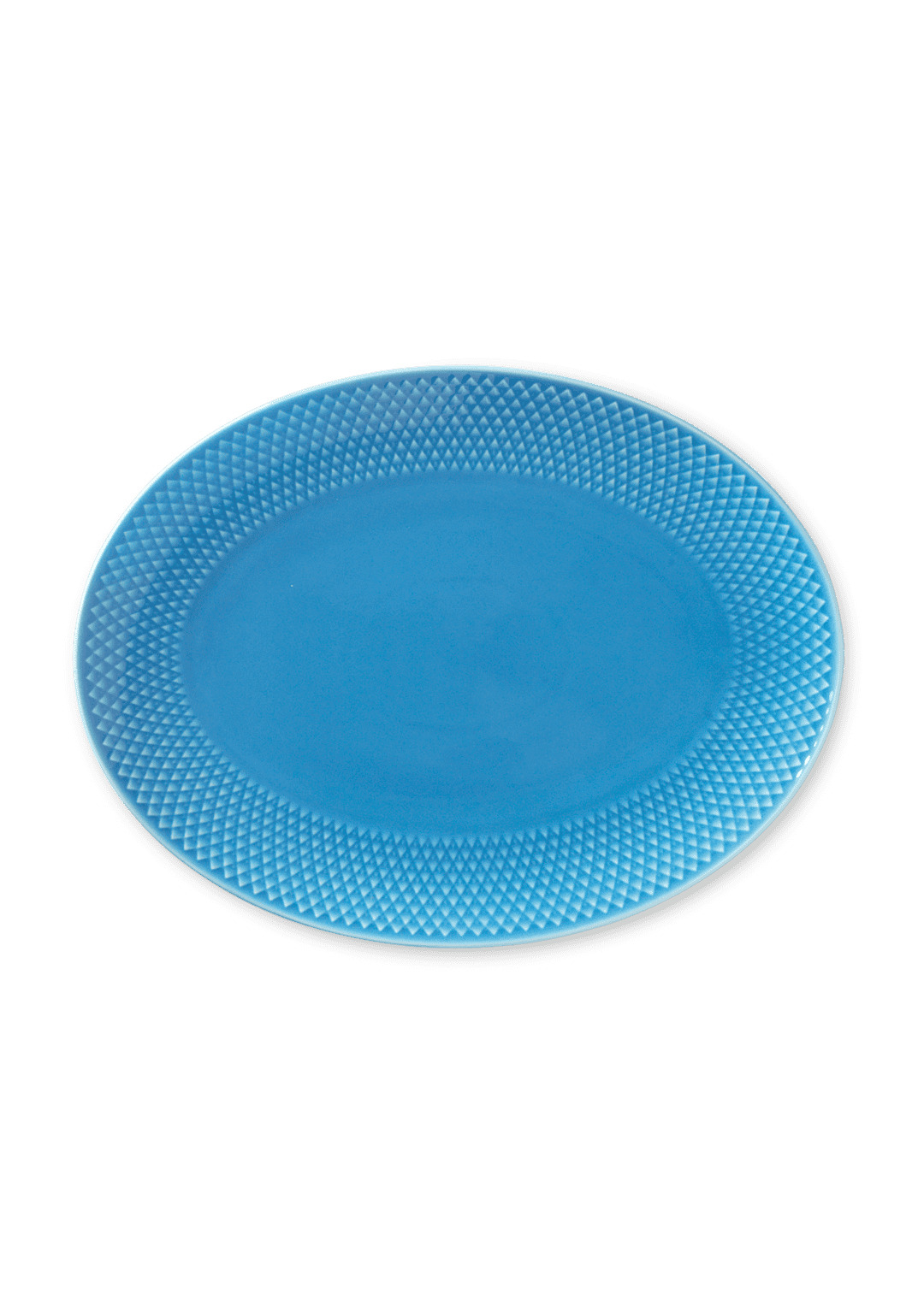 Rhombe Color Ovalt serveringsfad blå