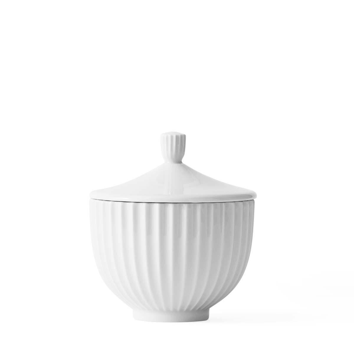 Lyngby Bonbonniere Ø10 cm hvid porcelæn