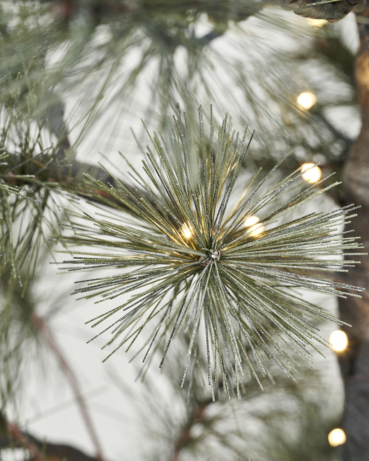 Juletræ, Peuce, Natur H 180 cm, med LED lys