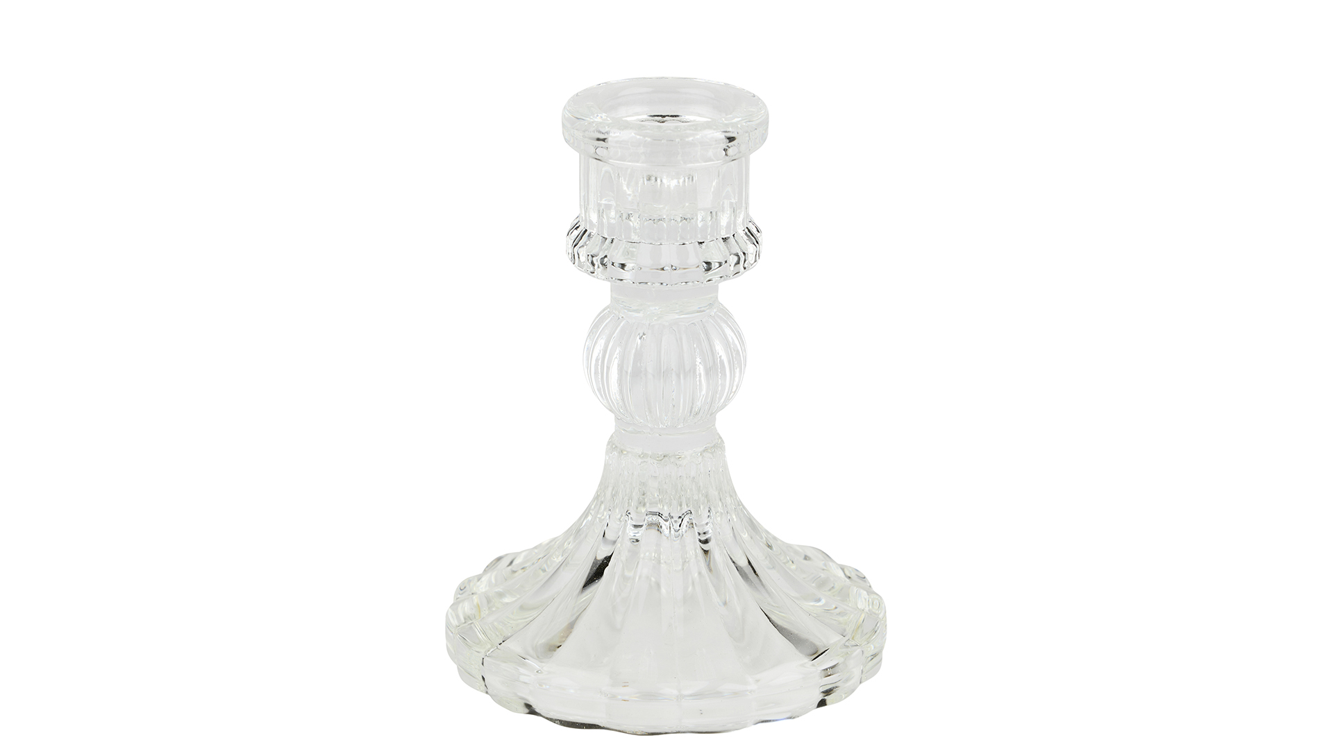 2Have - Lysestage Barok 11x8 cm Klar Glas