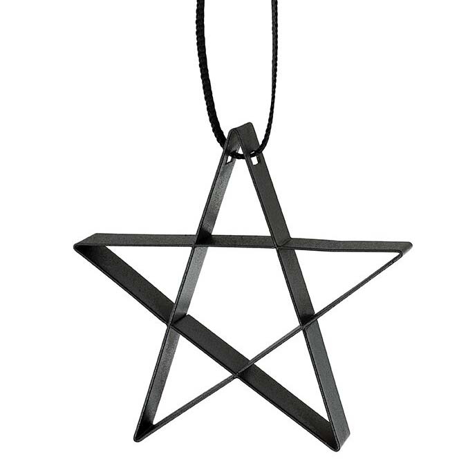 Figura ornament, stjerne, lille soft sort