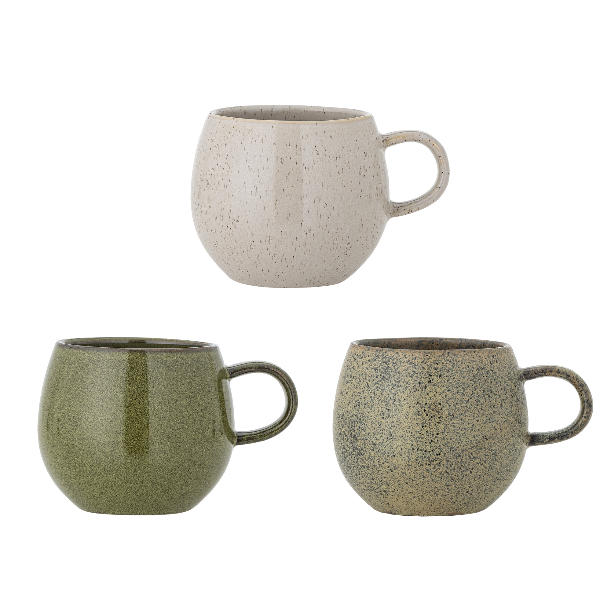 Bloomingville - Addison Krus, Grøn, Stentøj, D10,5xH10 cm, Set of 3