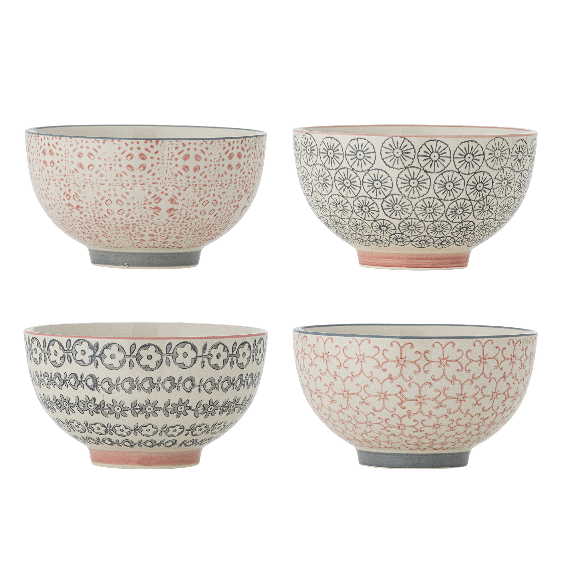 Bloomingville - Cécile Skål, Multifarvet, Stentøj, D13,5xH7,5 cm, 4 assort.