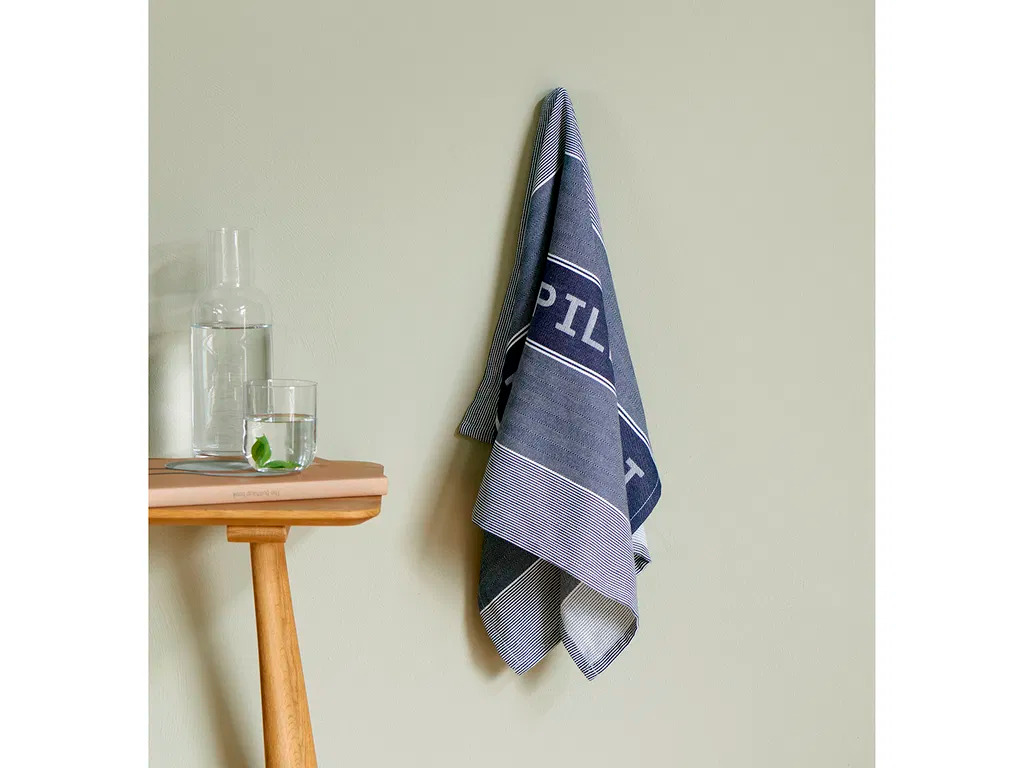 Viskestykke Pillivuyt 80 x 50 cm Blå/Hvid