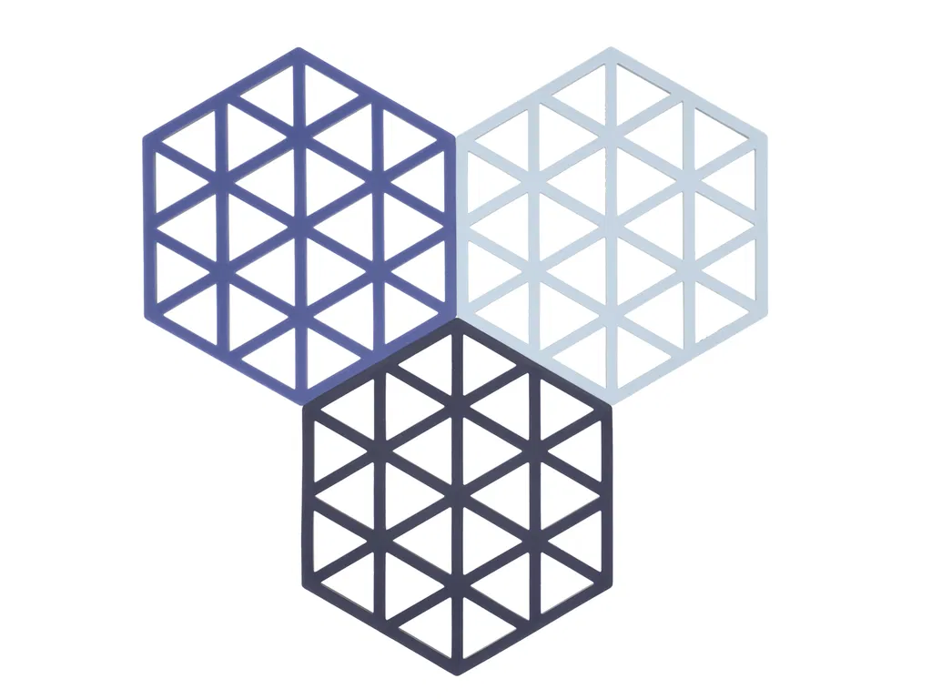 ZONE Denmark -  Bordskåner Triangles 3 stk. Midnight/Indigo/Blue