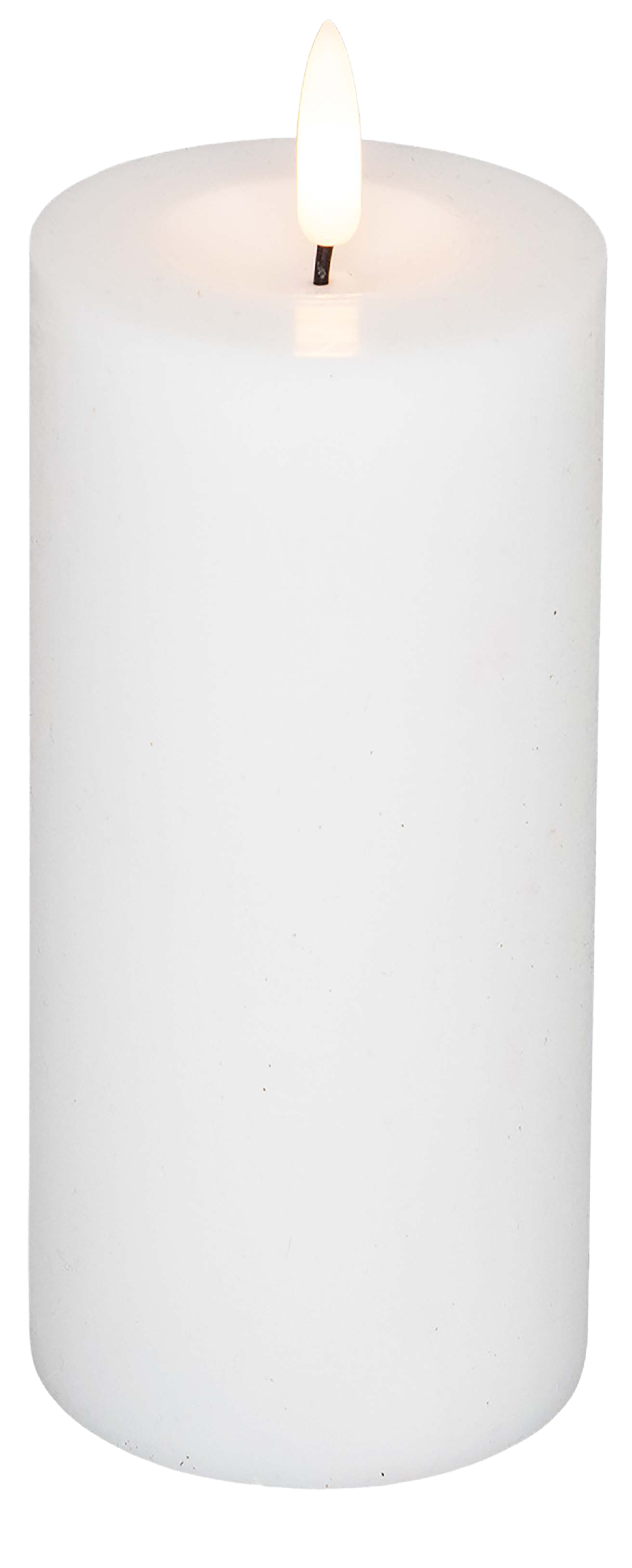 Skandi - LED Bloklys Ø7,5 cm - Hvid - H15 cm