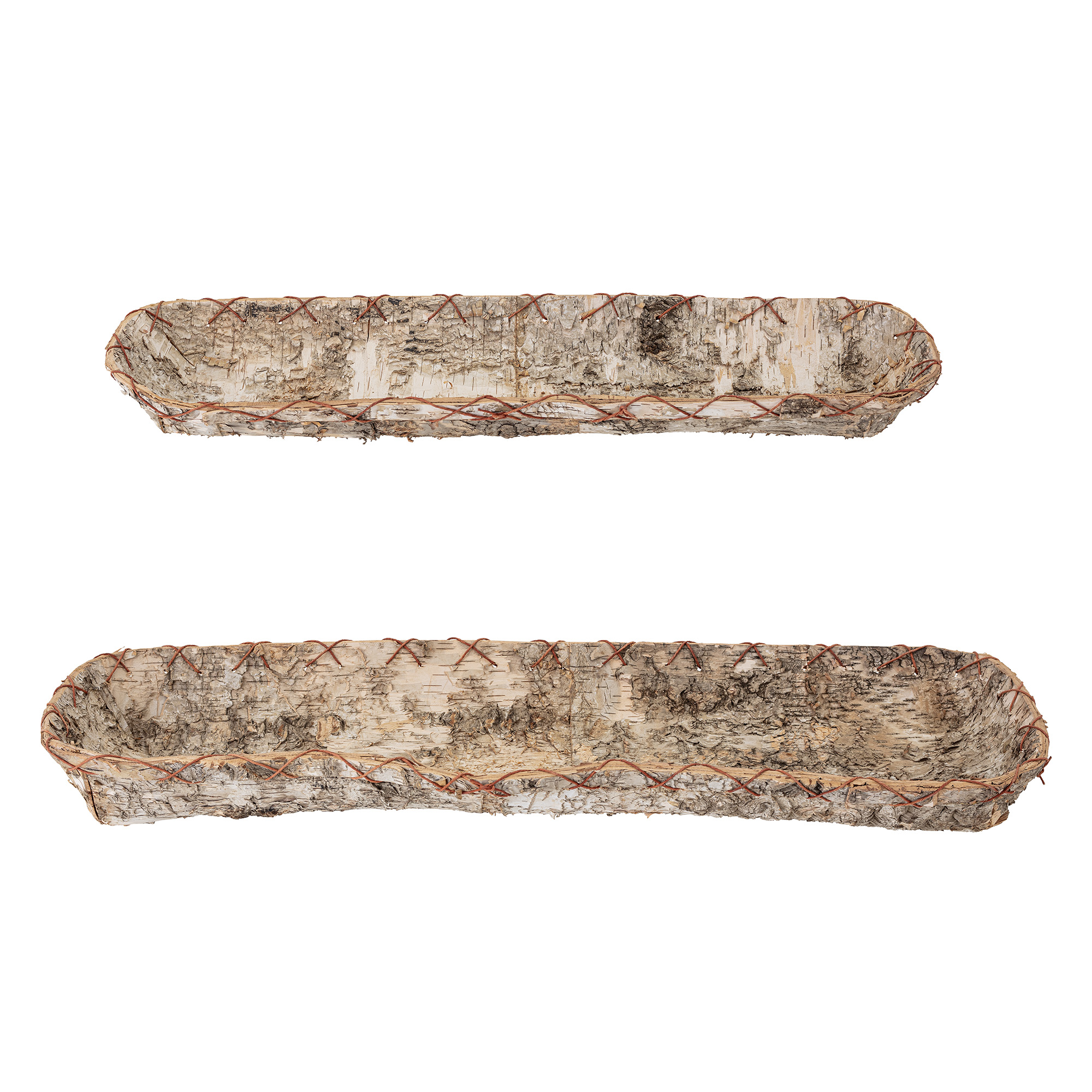 Dekorationsbakkesæt Bloomingville Pepe i birketræ 80x25x8 cm med rød snor
