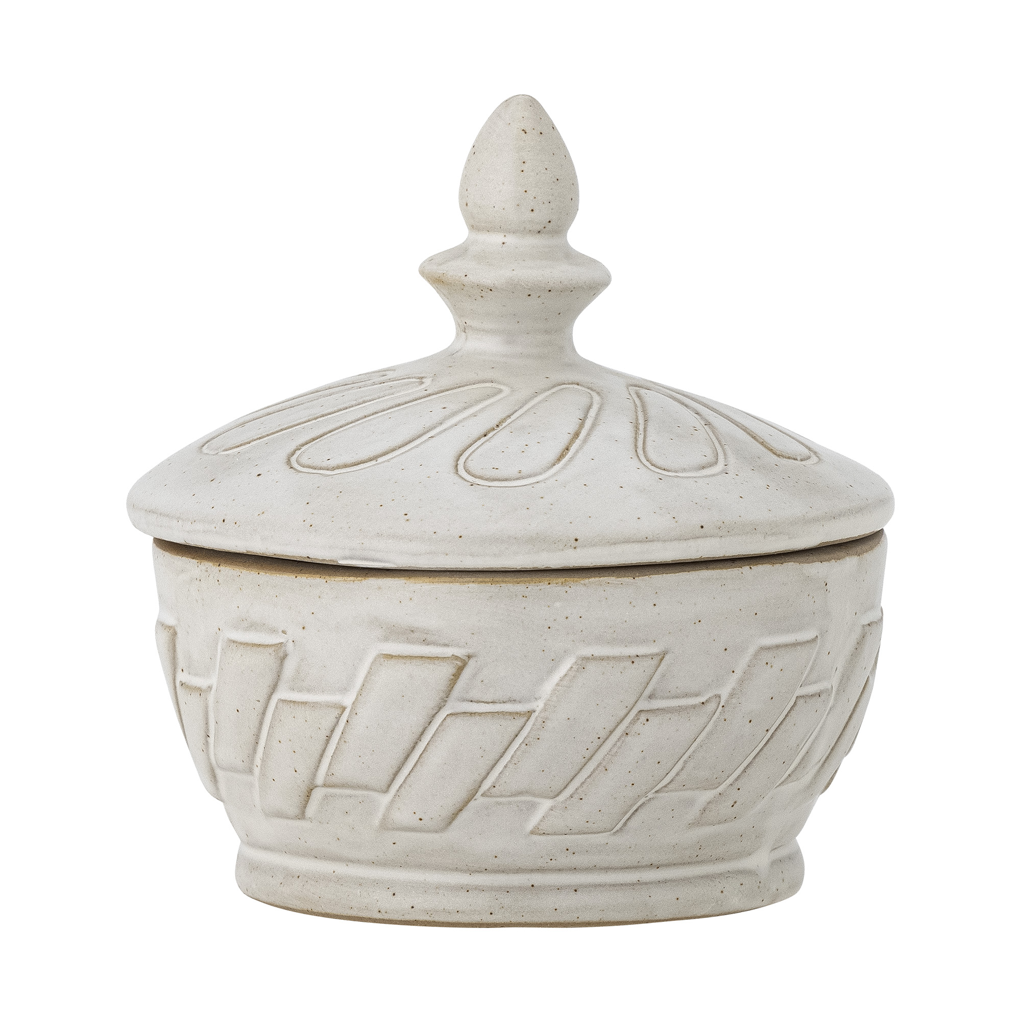 Bloomingville - Pauline Krukke m/Låg, Natur, Stentøj, D9xH9,5 cm