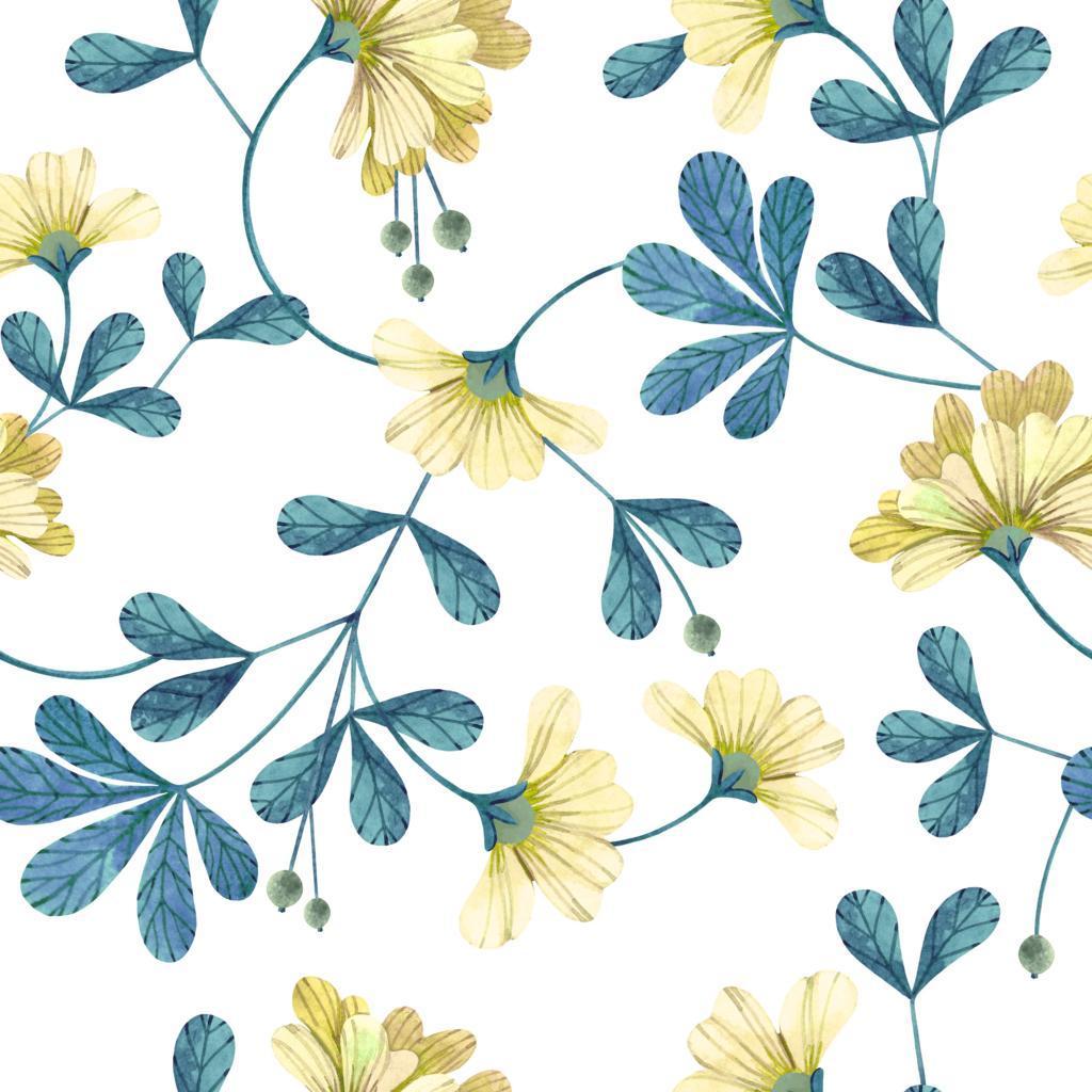 Engholm Textiles - Akryldug med antislip - Blomst Amarillo - i metermål
