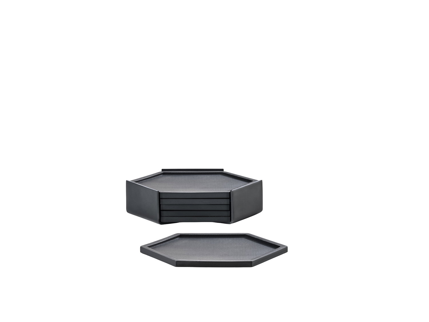 ZONE Denmark - Glasbrikker Bold 10 x 10 x 3,2 cm Black Silikone/Metal