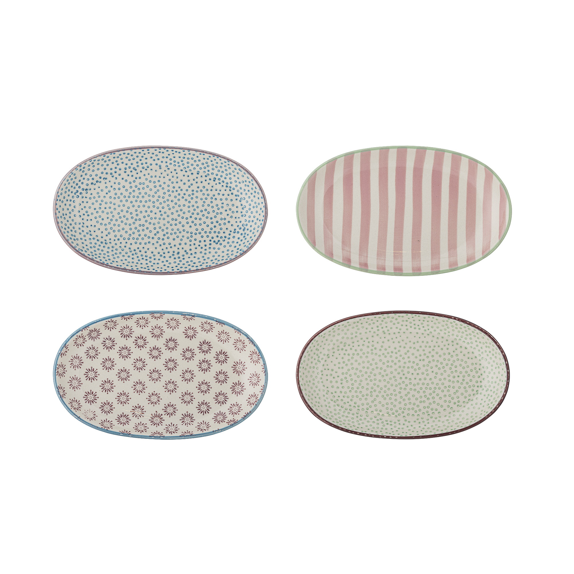 Bloomingville - Patrizia Tallerken, Multifarvet, Stentøj, L21,5xW13 cm