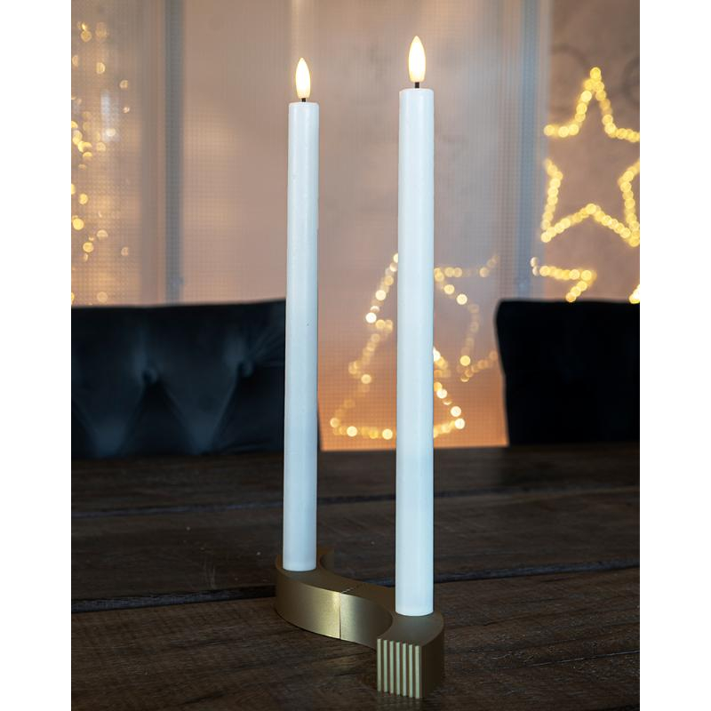 Sirius - Sille Genopladelig Kronelys 2 stk, Ø25xH35 cm Hvid billede