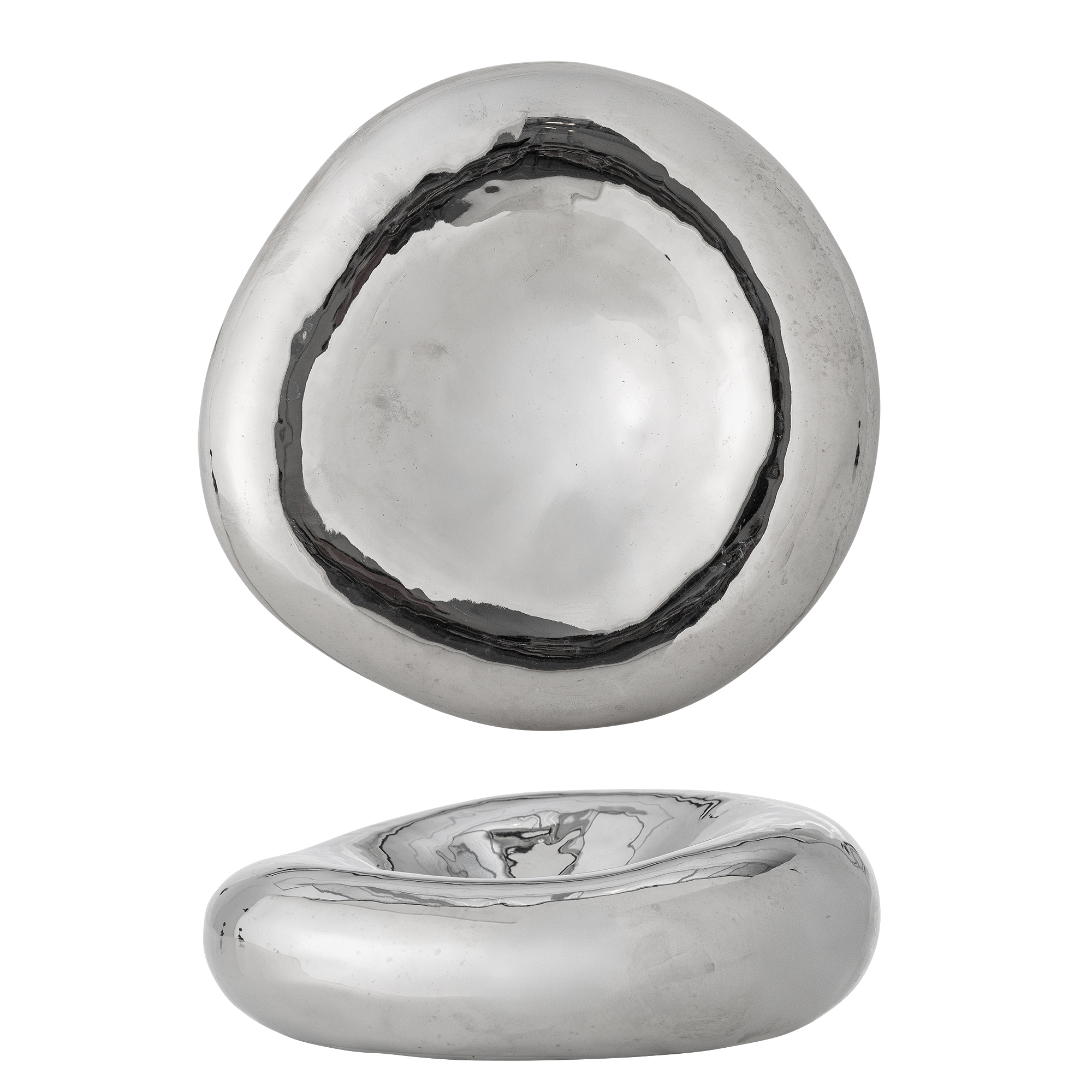 Bloomingville - Shine Skål, Sølv, Stentøj, D18xH6 cm