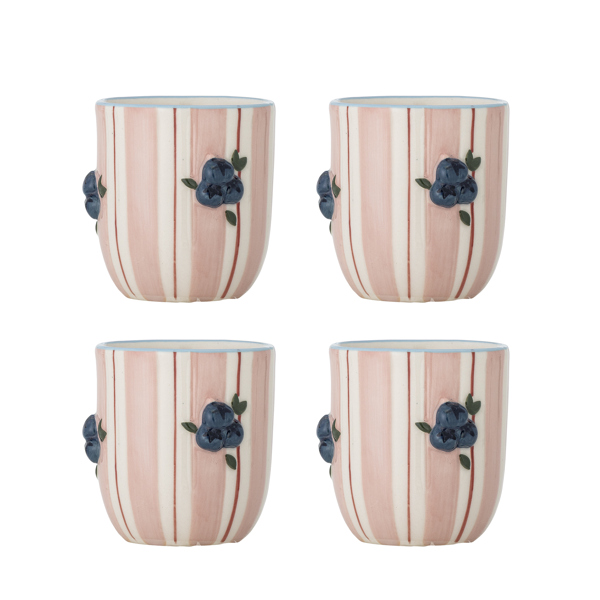 Bloomingville - Carry Kop, Rosa, Stentøj, D8xH9 cm, Set of 4