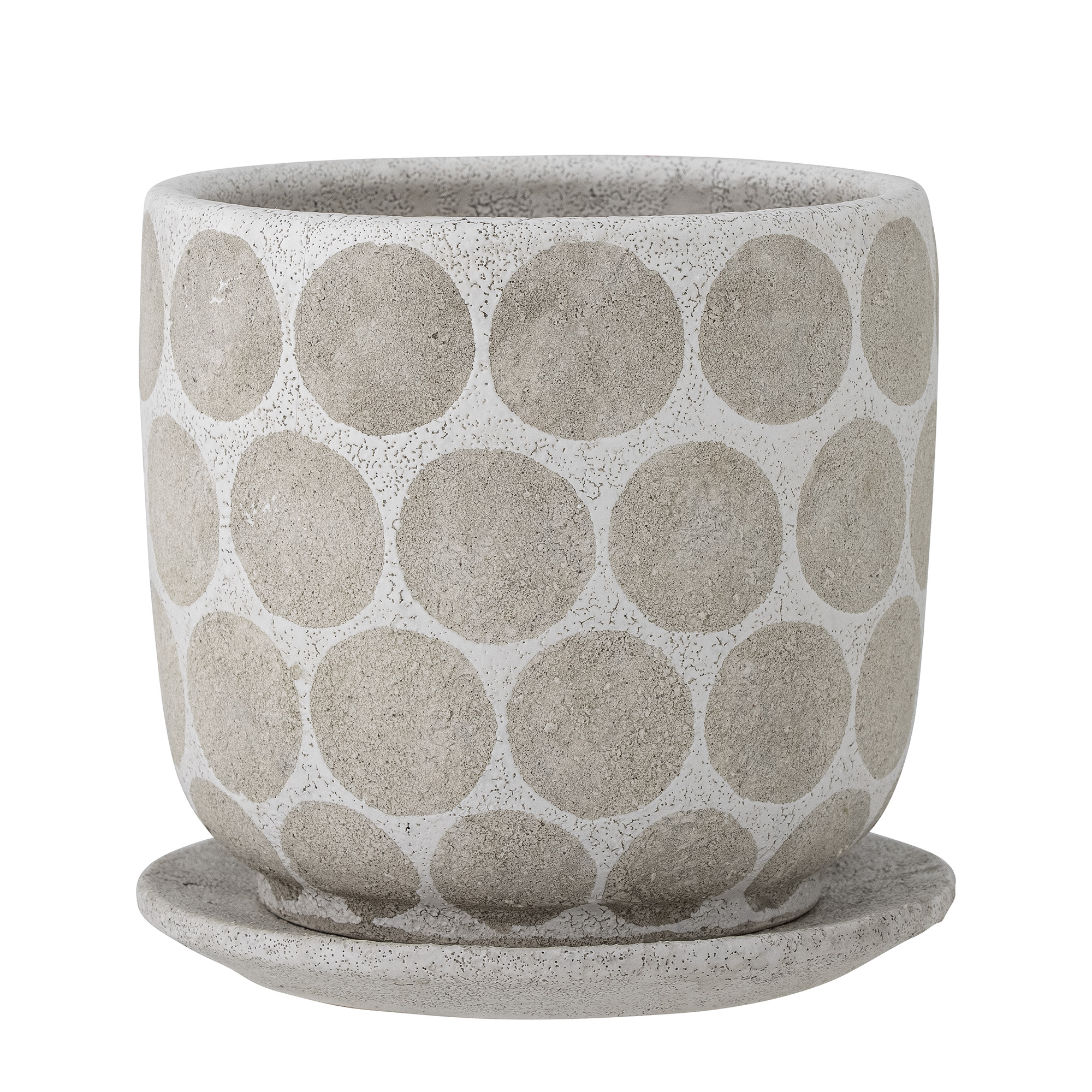 Bloomingville - Felan Deko Urtepotte m/Underskål, Hvid, Terrakotta