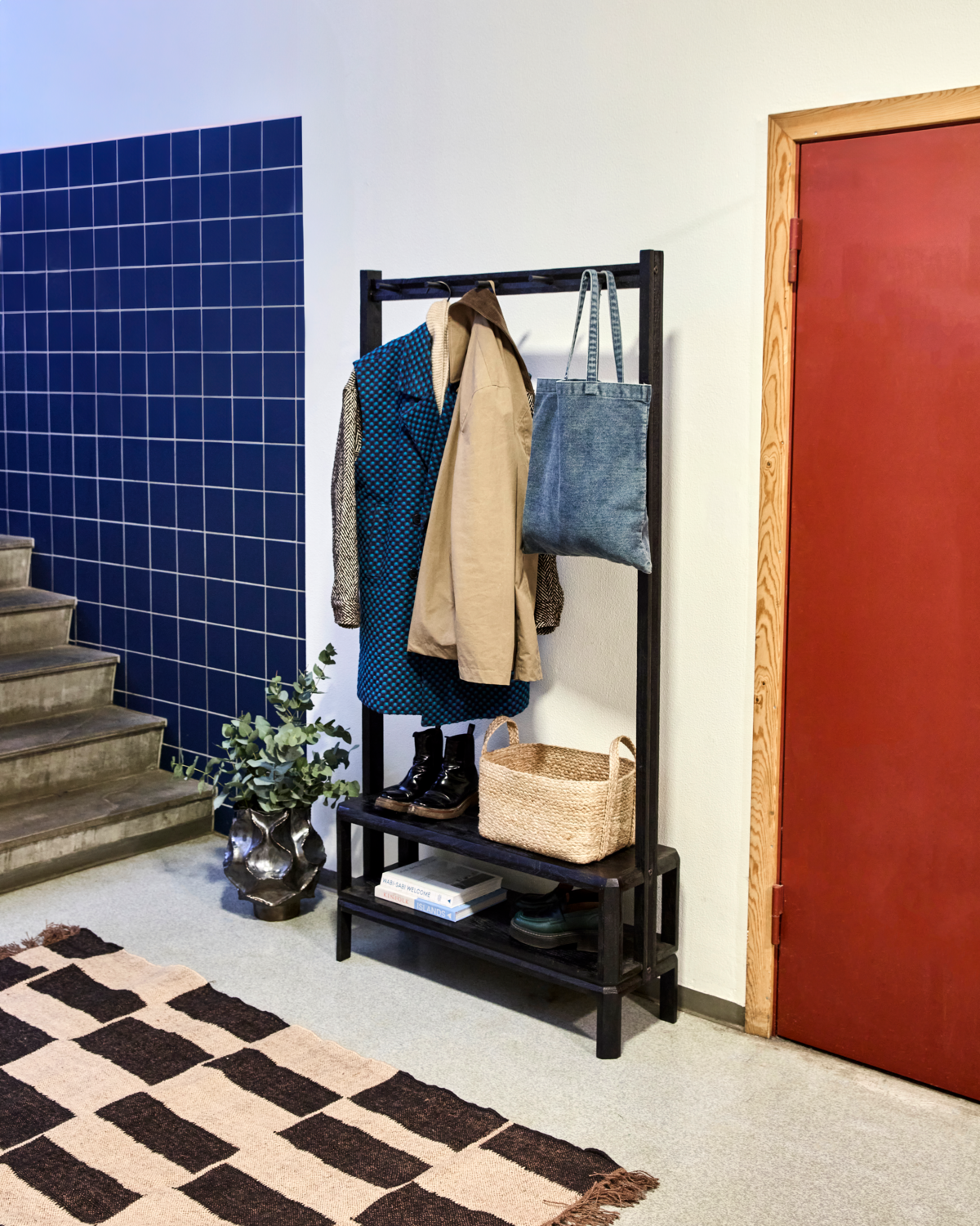 House Doctor - Knagerække, Mono, Sort