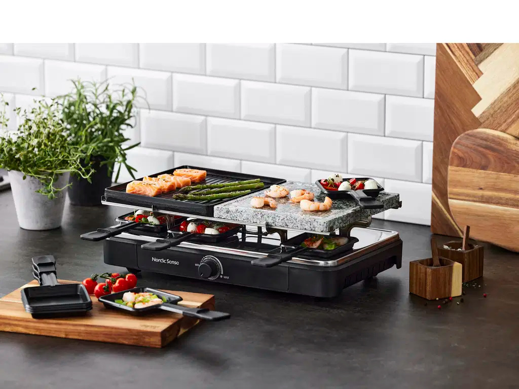 Nordic Sense Raclette 8 pers. 44 x 26 x 14 cm 1400 watt Sort
