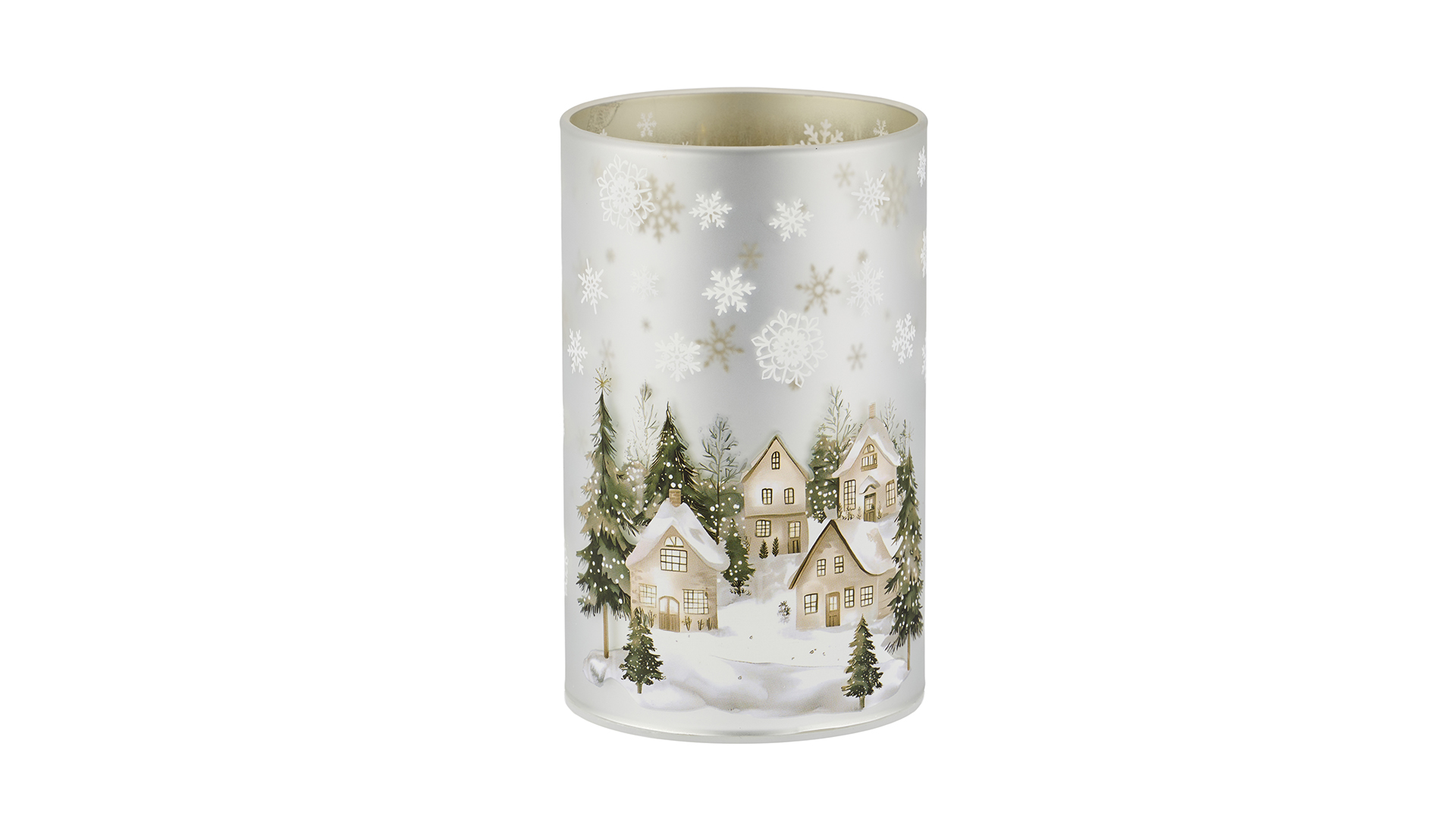 2Have - Glas LED X-Mas City 12x7.5 cm 6H/timer Sølv