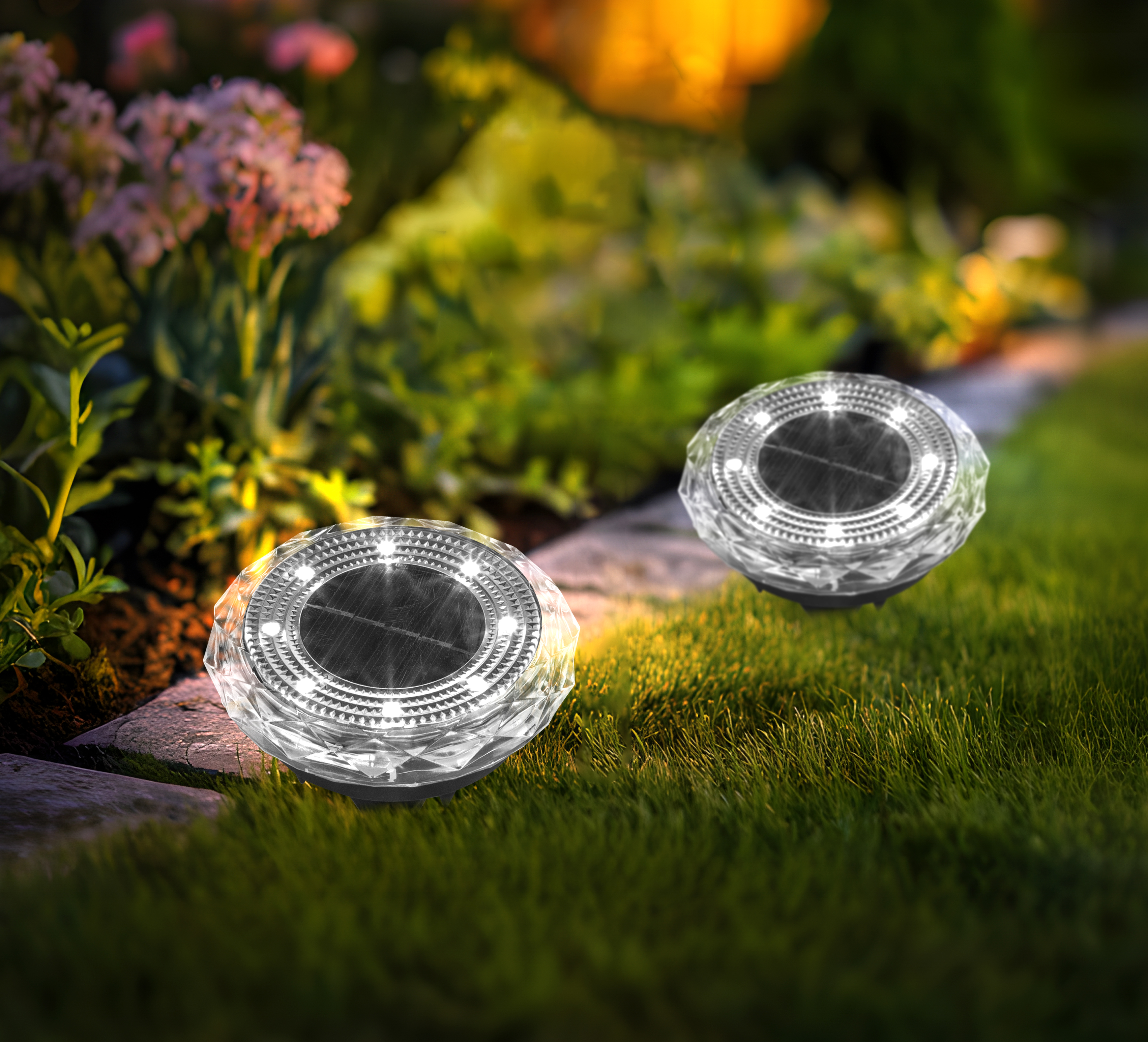 Skandi LED Solcelle Havespots - 8 LED, 4 stk