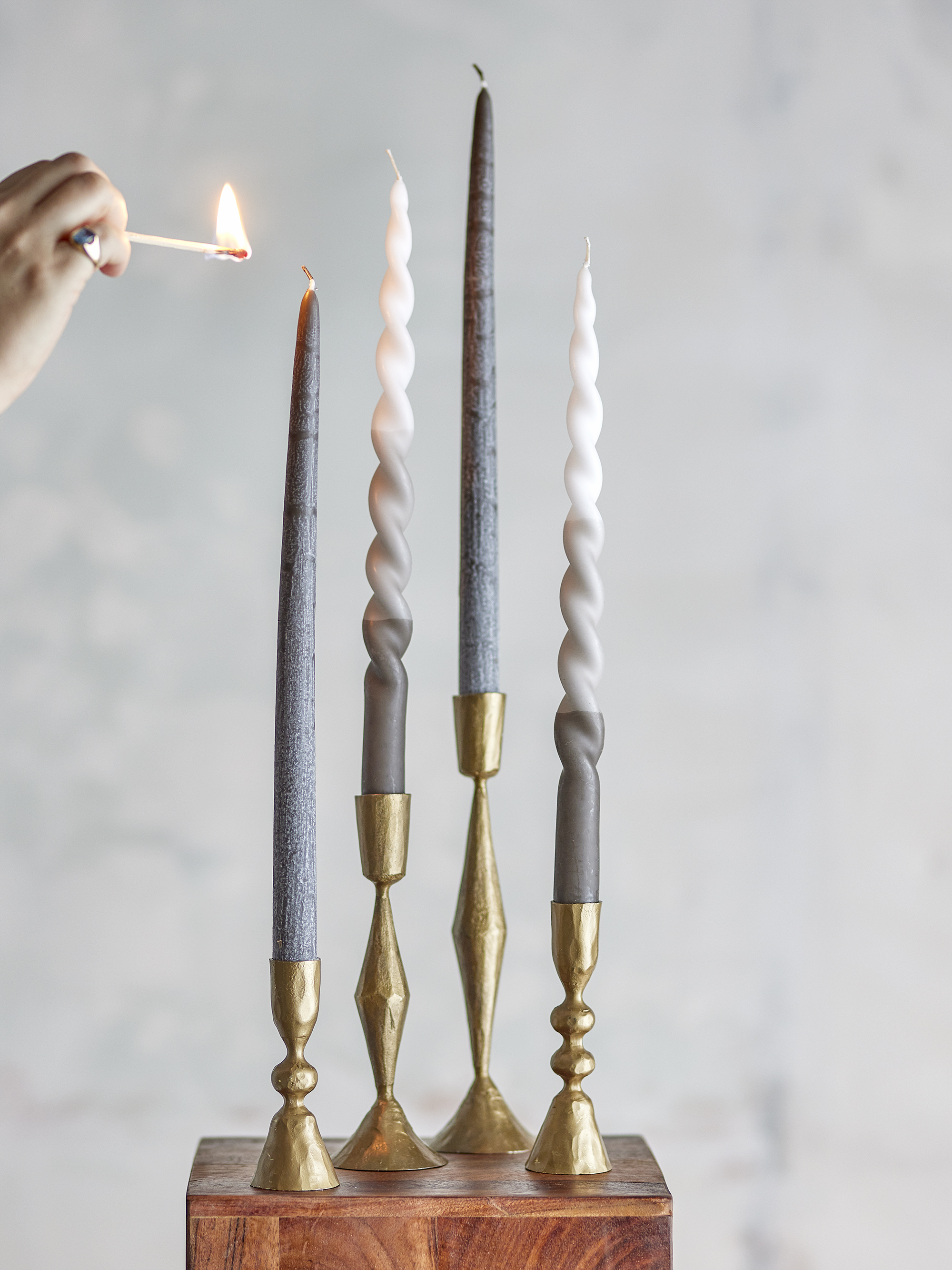 Frost Stearinlys, Multifarvet, Paraffin, D2,2xH35 cm, Pack of 4