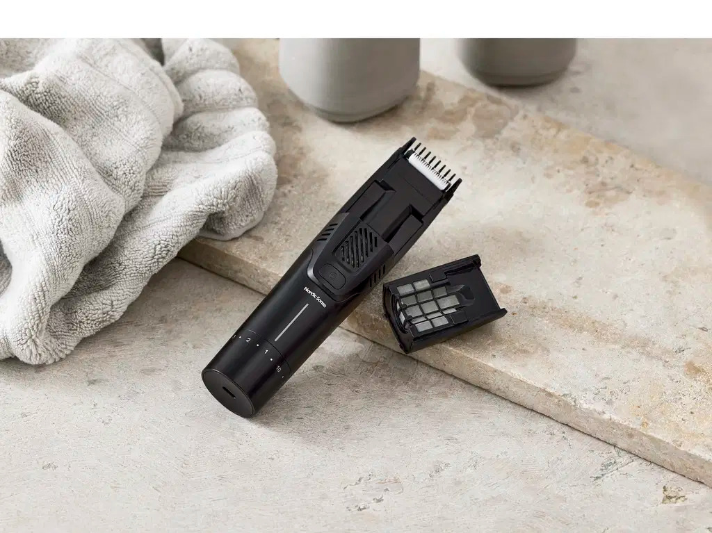 Nordic Sense Skægtrimmer med sug, Sort