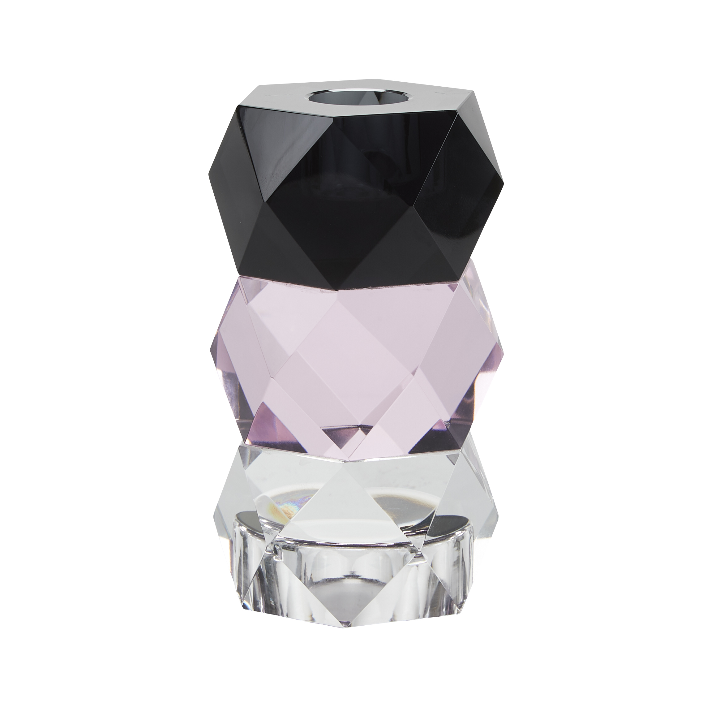 Miss Etoile Candleholder, 3 part, tealig klar, rose, sort* Miss Etoile Candleholder, 3 part, tealig klar, rose, sort*