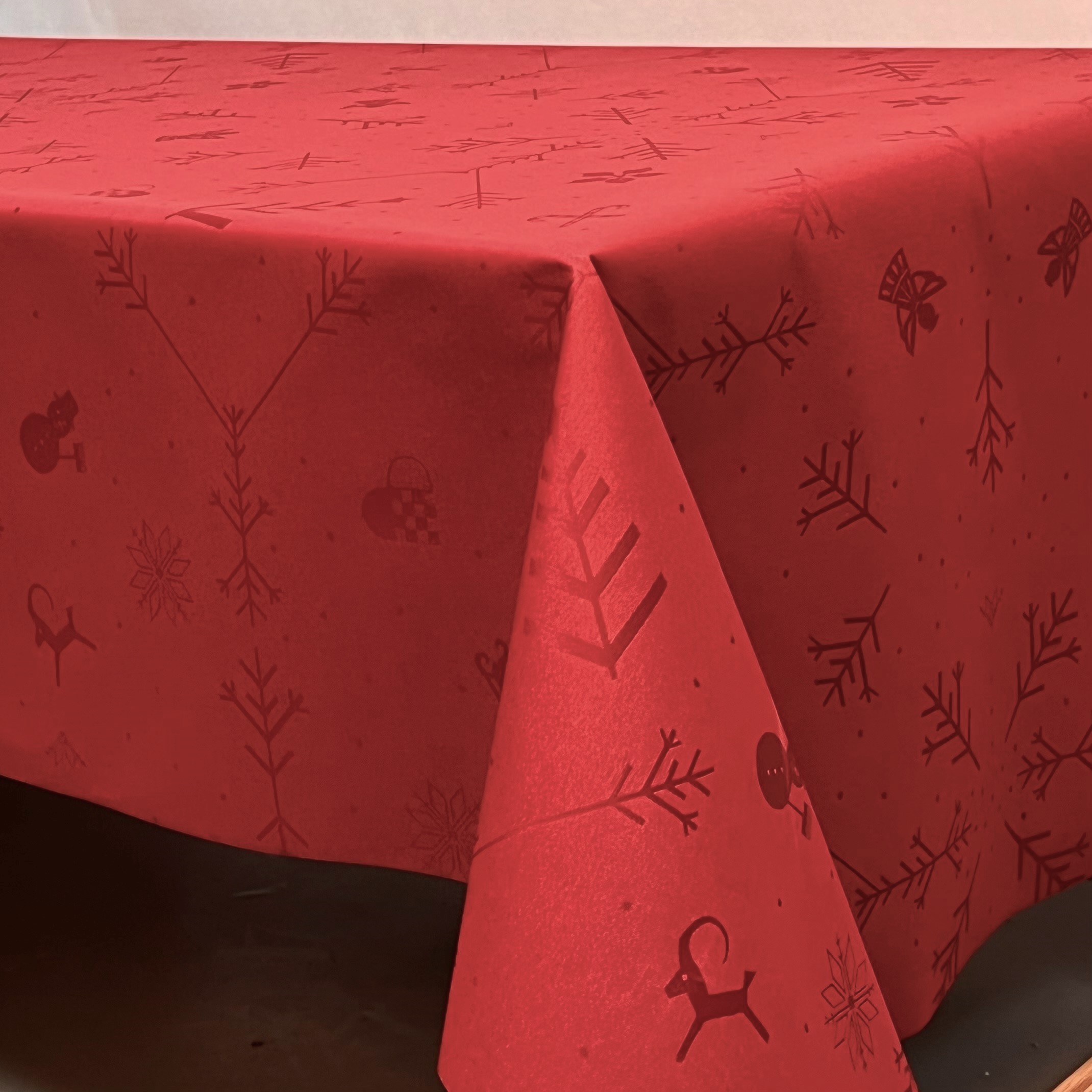 Engholm Textiles - Akryldug 140cm  NOEL rød juledug - i metermål