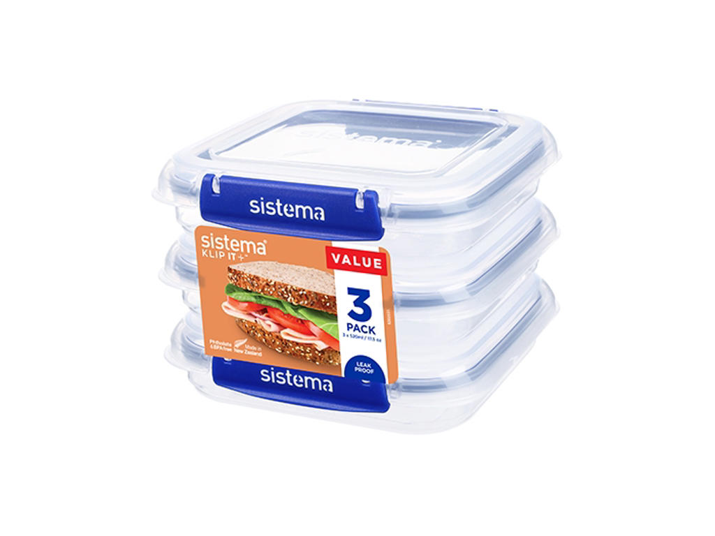 Sistema Square Klip Plus 3pack 520ml