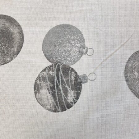 Engholm Textiles - Akryldug Julekugler, Sølv, 135cm - i metermål