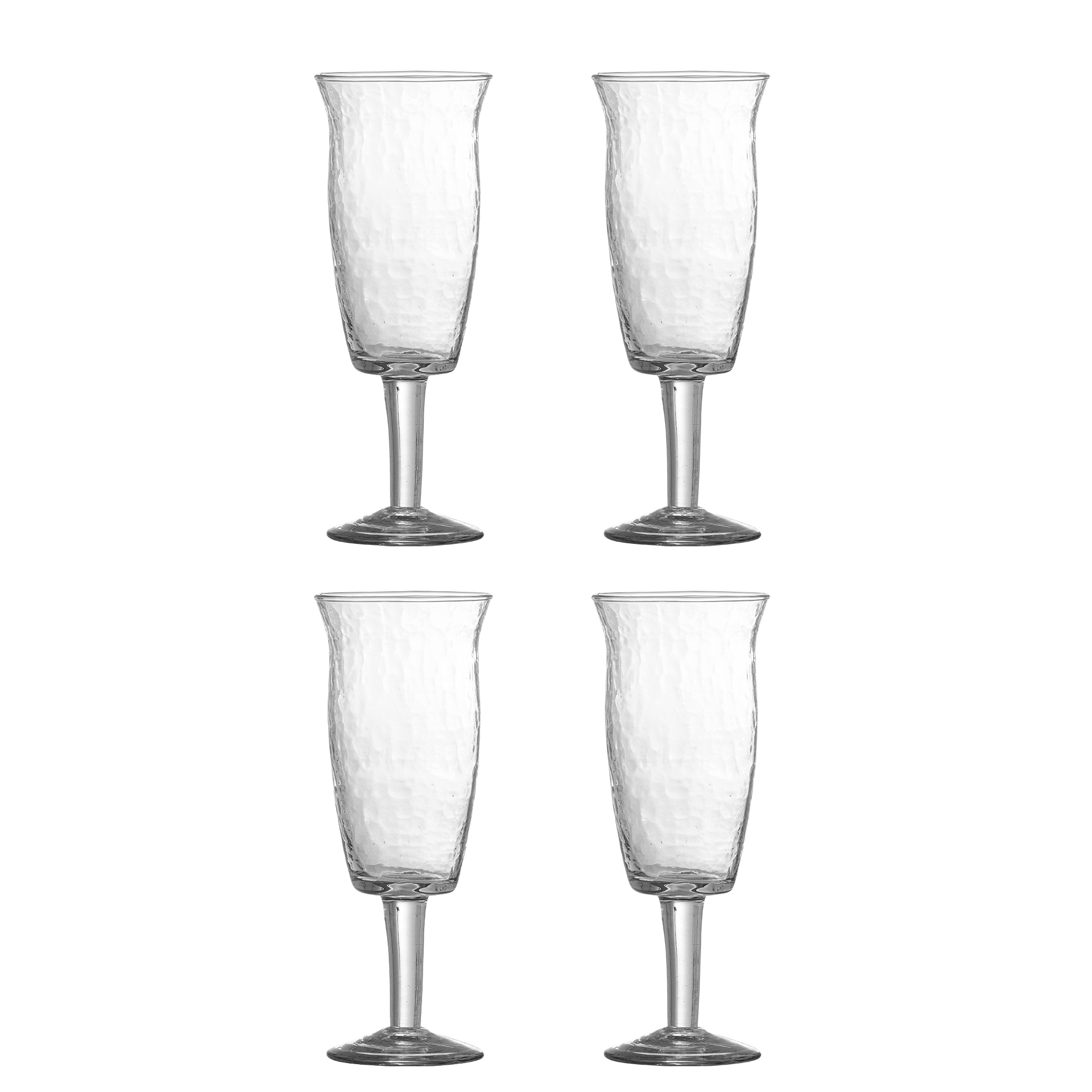 Bloomingville - Asha Vinglas, Klar, Genanvendt Glas, D7,5xH20 cm, Set of 4 billede