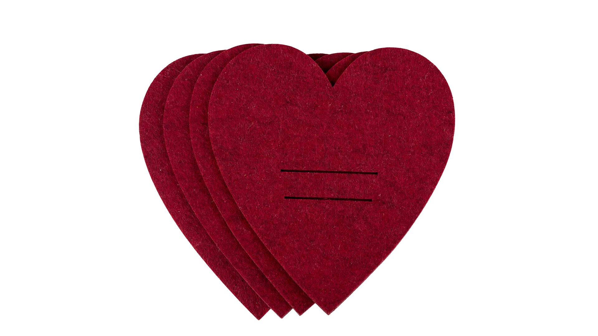 2Have - Hjerte Bestikholder 4 stk 16 cm Rød