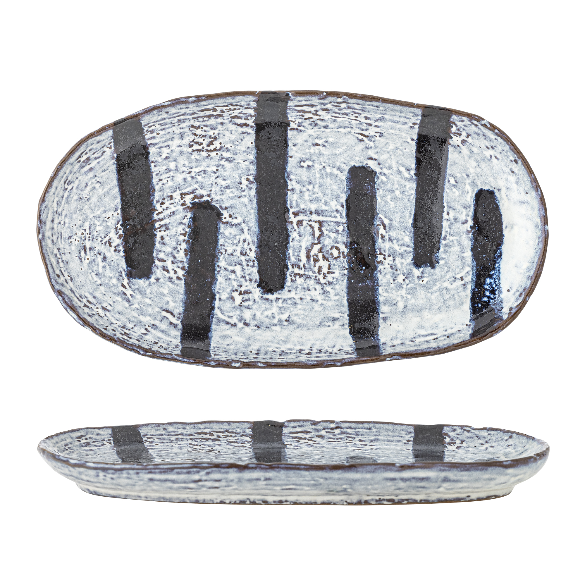 Bloomingville - Ever Tallerken, Sort, Stentøj, L24,5xH2,5xW13,5 cm