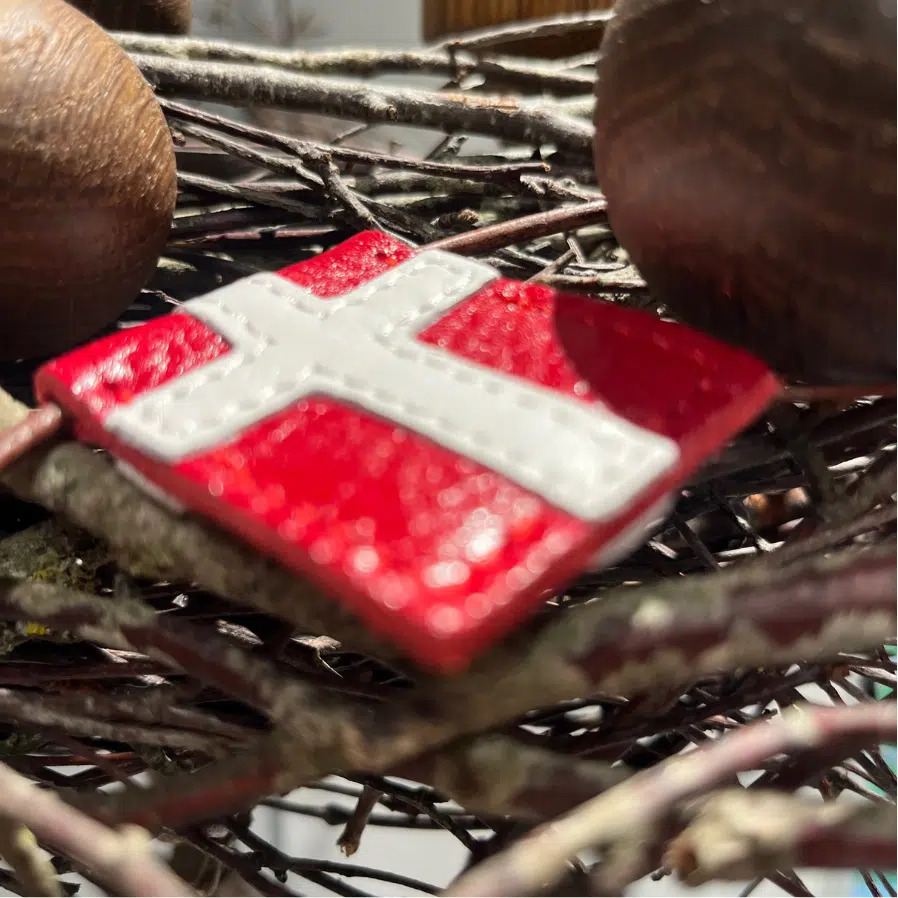 MINI læderflag Dannebrog