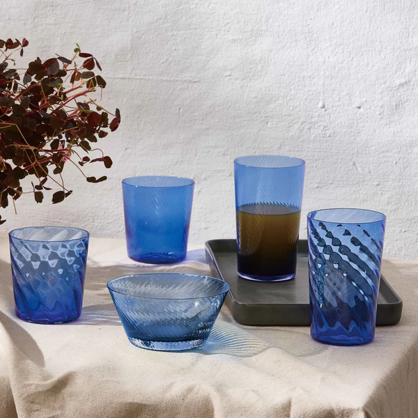 RAW Unique optic højt glas 45 cl. mørkeblå