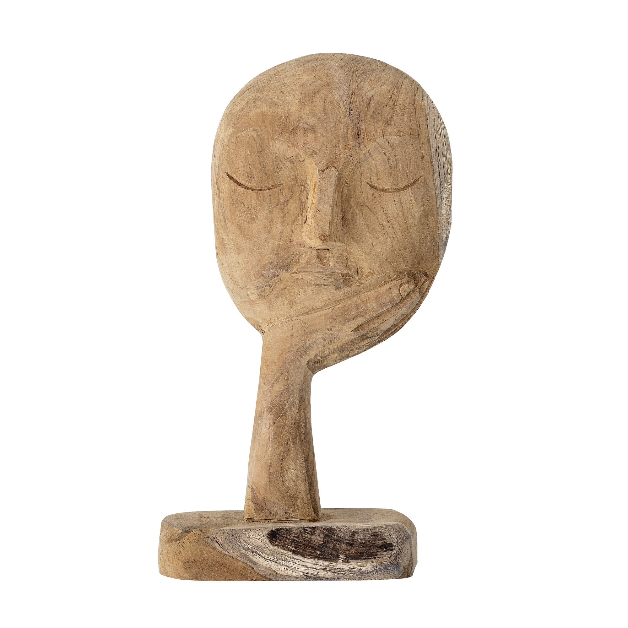 Skulptur Bloomingville Cacia håndskåret genbrugstræ natur H35xB10xL18 cm