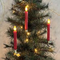 Sirius -  Sille Voks Juletræslys 10 pak, Rød, Ø1,5 x H12,8 cm