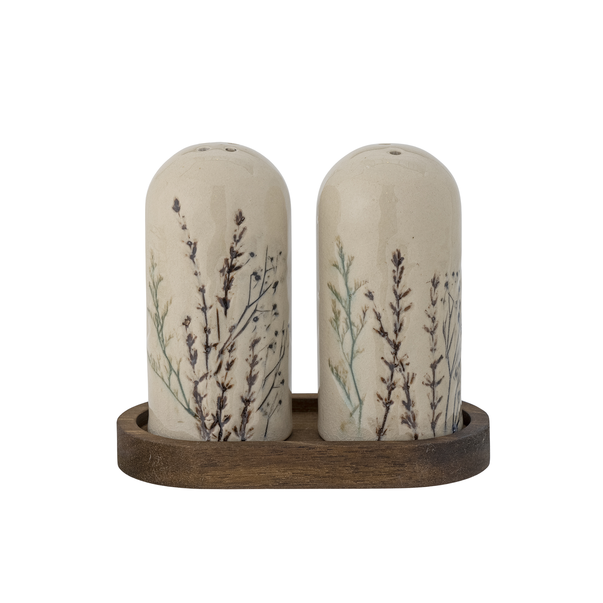 Bloomingville - Bea Salt & Pebersæt, Natur, Stentøj, L12,5xH11xW5,5 cm, Set of 3 billede