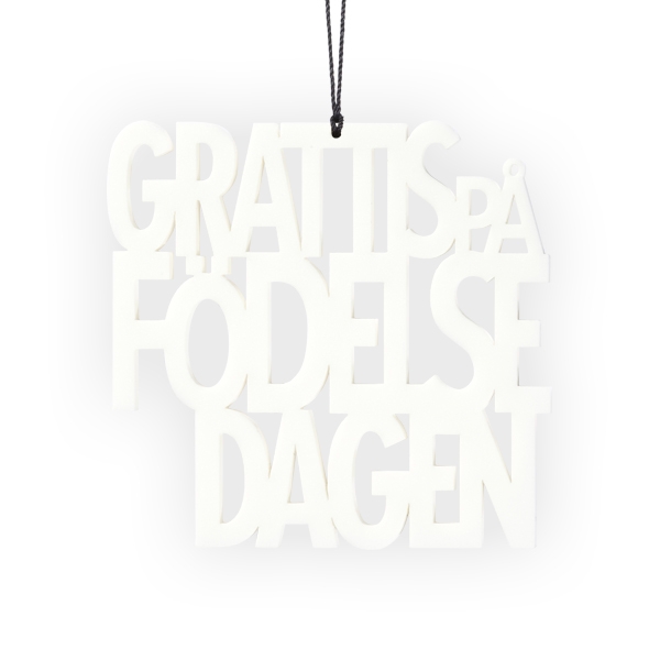 Grattis på födelsedagen, hvid 2 stk. Grattis på födelsedagen, hvid 2 stk.