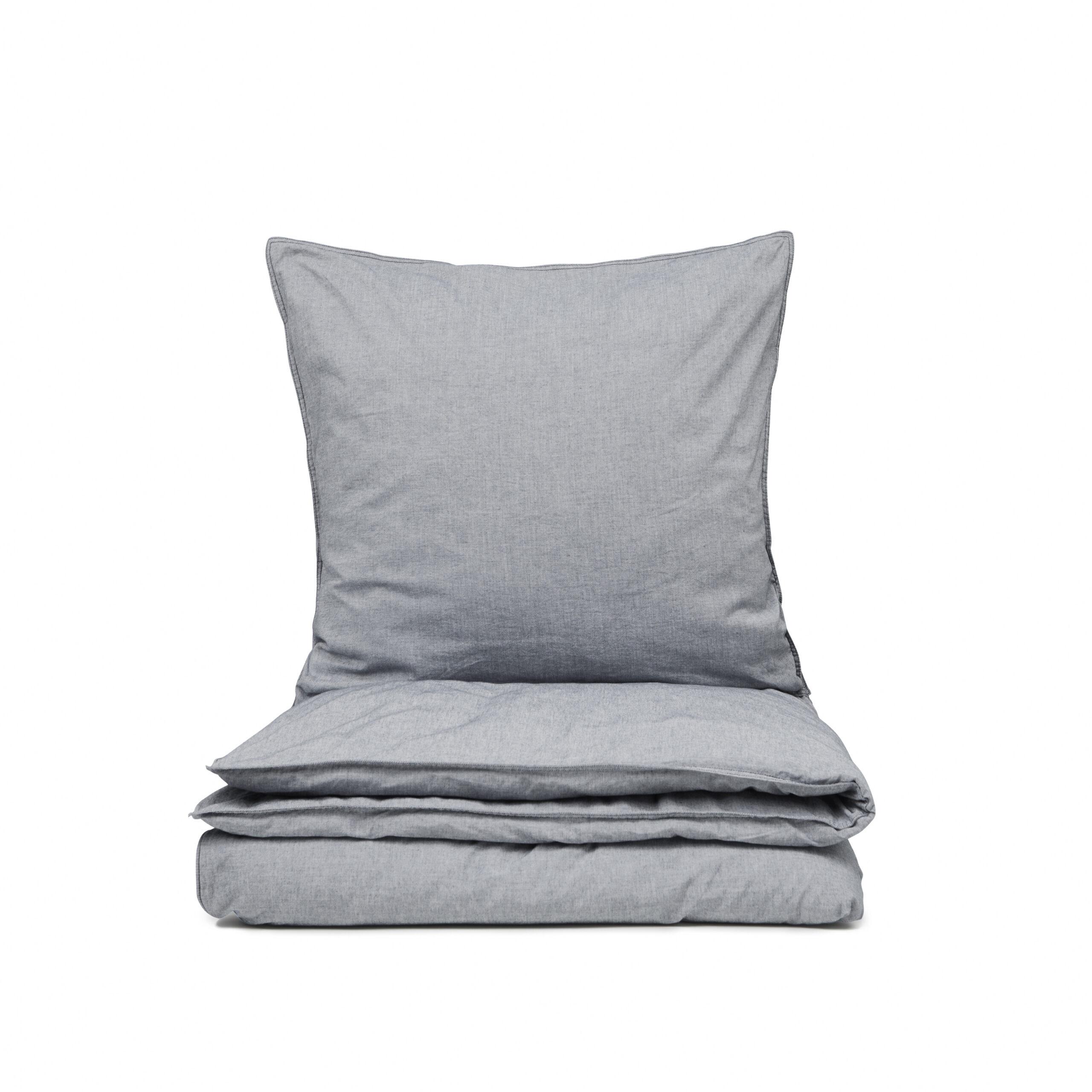 Engholm Textiles - Sengesæt Recycled Chambray Mille 140x220cm, Dark Grey