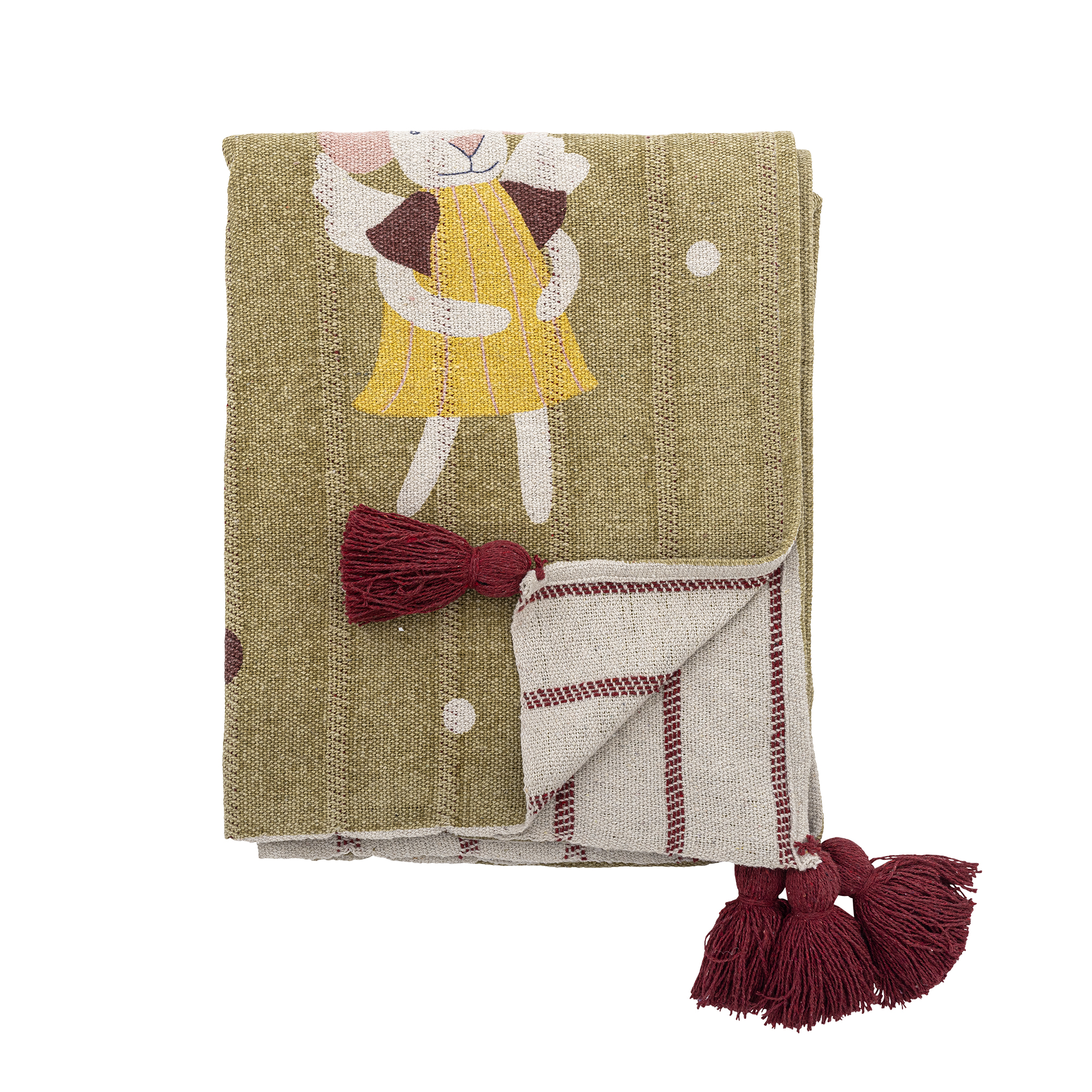 Bloomingville - Peo Plaid, Multifarvet, Genanvendt Bomuld, L160xW130 cm