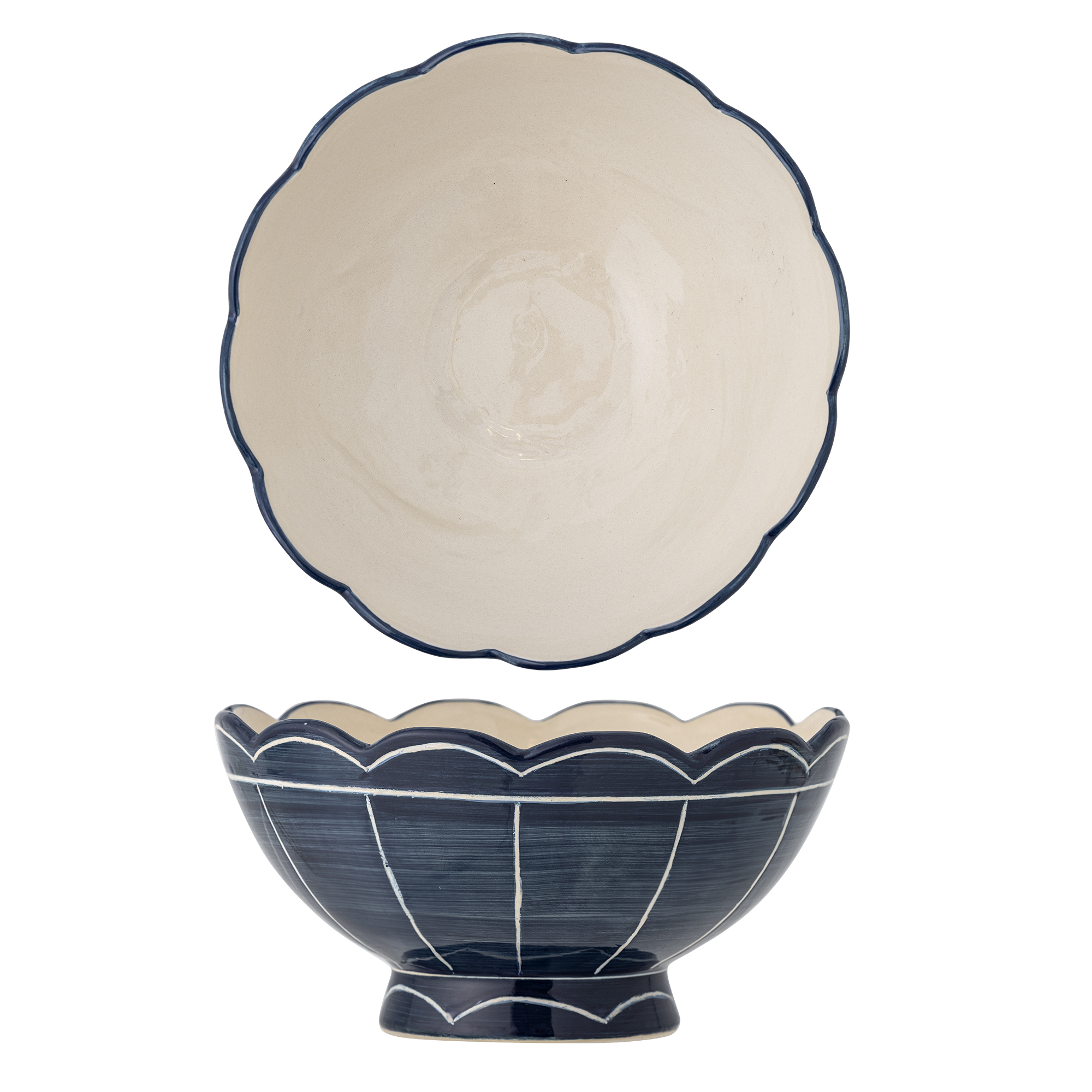 Bloomingville - Caliam Skål, Blå, Stentøj, D25xH12 cm