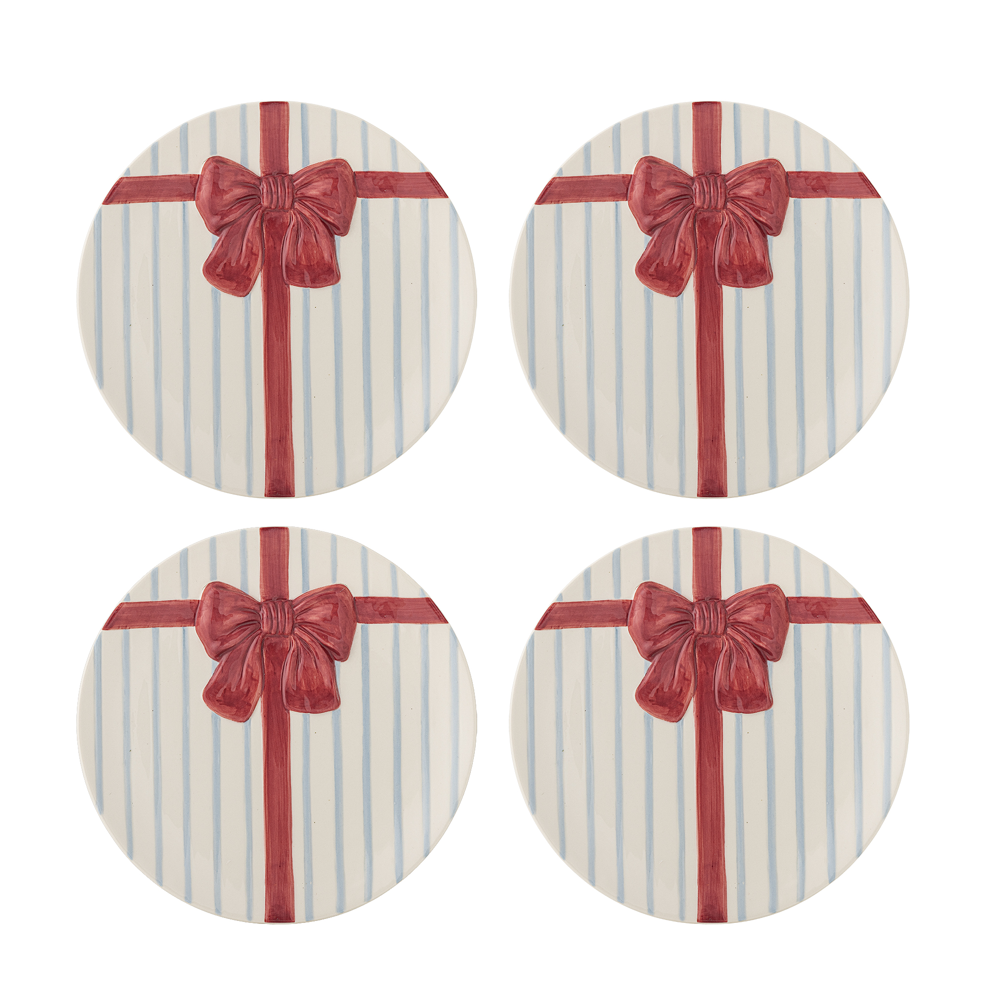 Bloomingville - Bowie Tallerken, Blå, Stentøj, D20,5xH2 cm, Set of 4