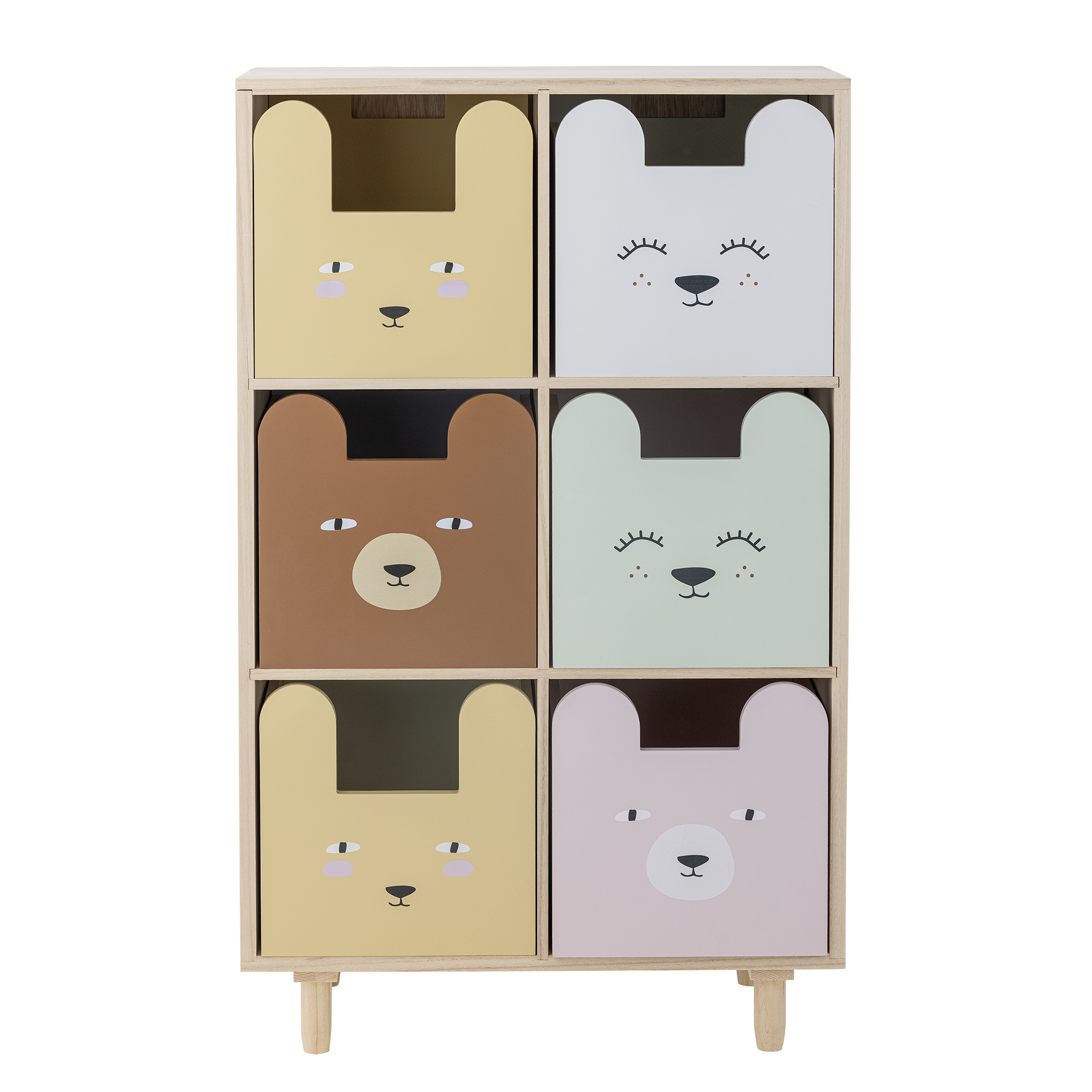 Bloomingville - Calle Bogreol m/skuffer, Multifarvet, Kejsertræ, L55xH88,5xW25,5 cm billede